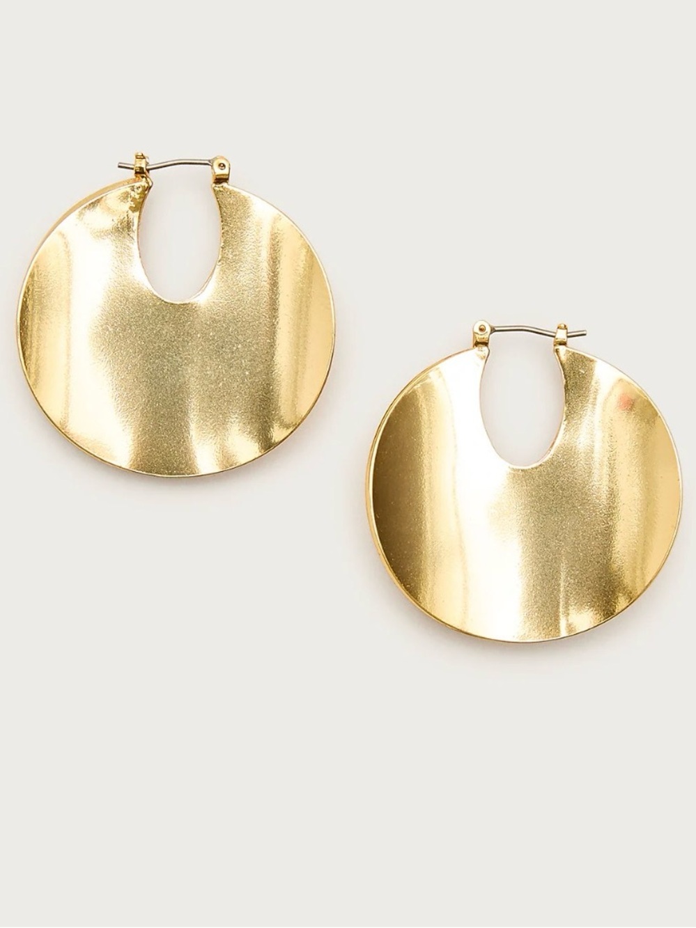 J. Crew Disc Hoop Earrings - gold tone . NWOT